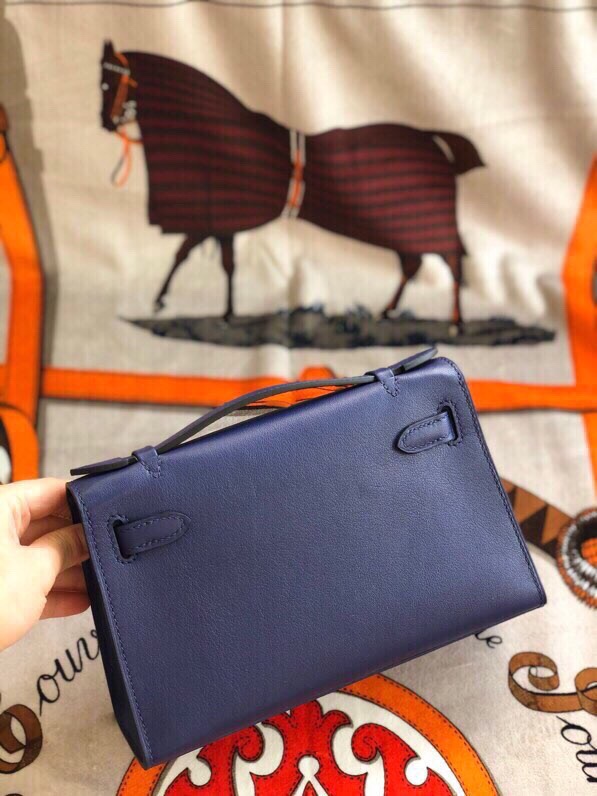 에르메스 미니 켈리백22 블루사파이어 은장 스위프트